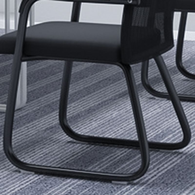 Modern Office Chair Mid Back Fixed Armrest Desk Chair in 4 Colors