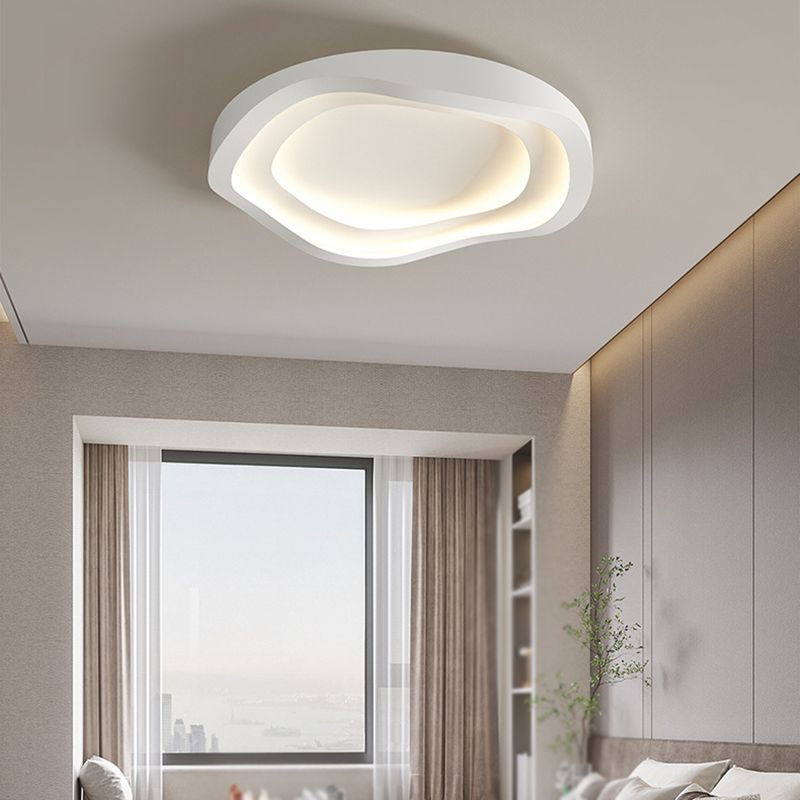 Modernism Flush Mount Metal Ceiling Mounted Fixture in White for Bedroom
