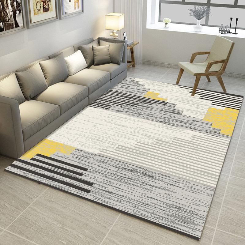 Multicolor Modern Rug Polyester Graphic Print Area Carpet Machine Washable Anti-Slip Backing Stain Resistant Rug for Family Room