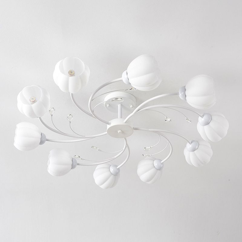 Modern Simple Circle Shape Ceiling Light with Glass Shade for Living Room