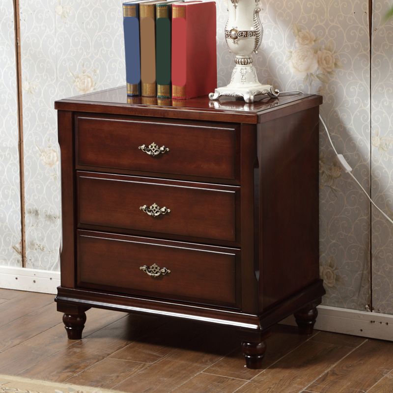 Dark Brown 3/4/5 Drawer Chest 26.57" Wide Solid Wood Accent Chest
