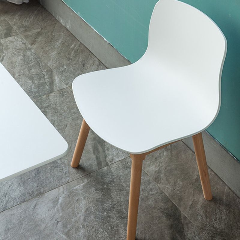Natural Beech Legs Side Chair Scandinavian Armless Dining Chairs
