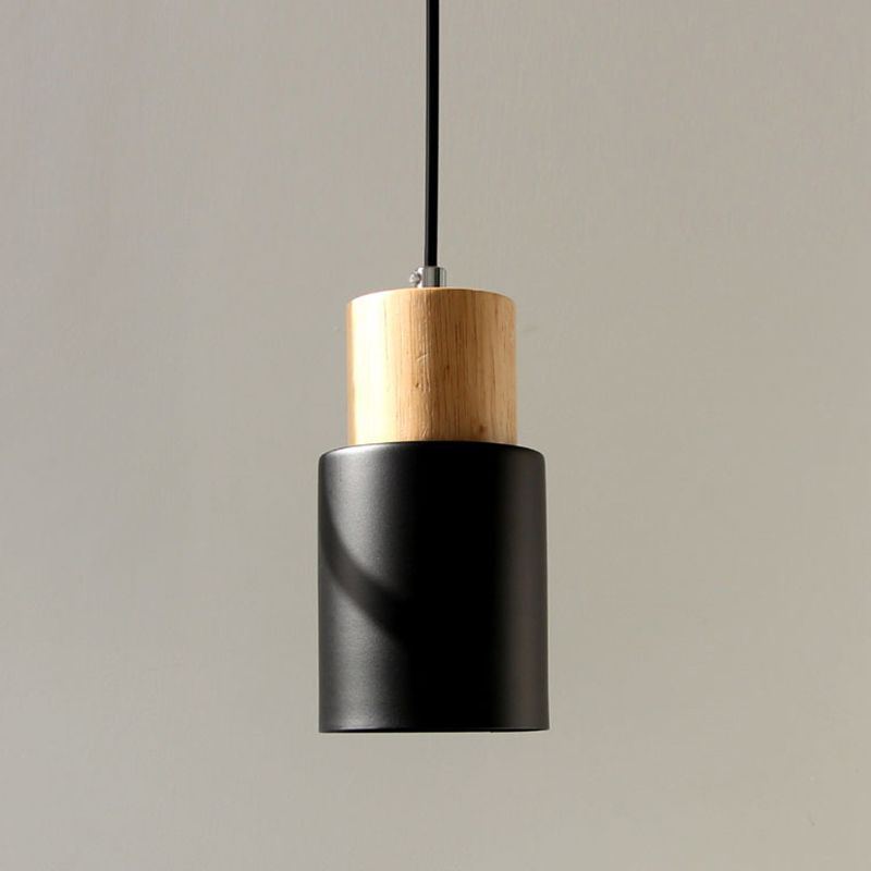 Cylindrical Mini Pendant Light Fixture Nordic Metal Single Hallway Hanging Light
