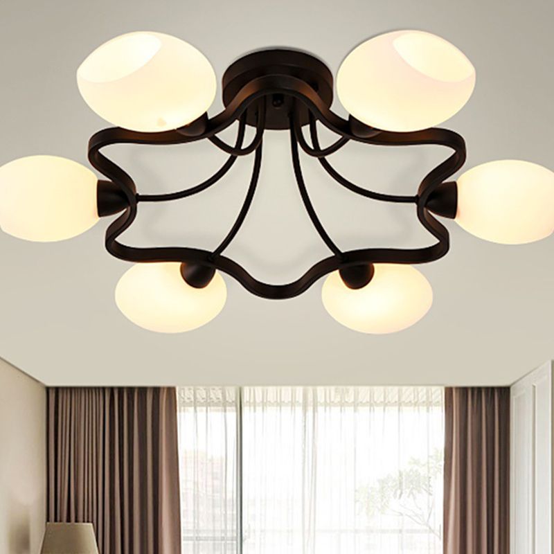 Wohnzimmer Deckenbeleuchtung Simplicity Glas Schwarz Halbbündig Mount Lampe