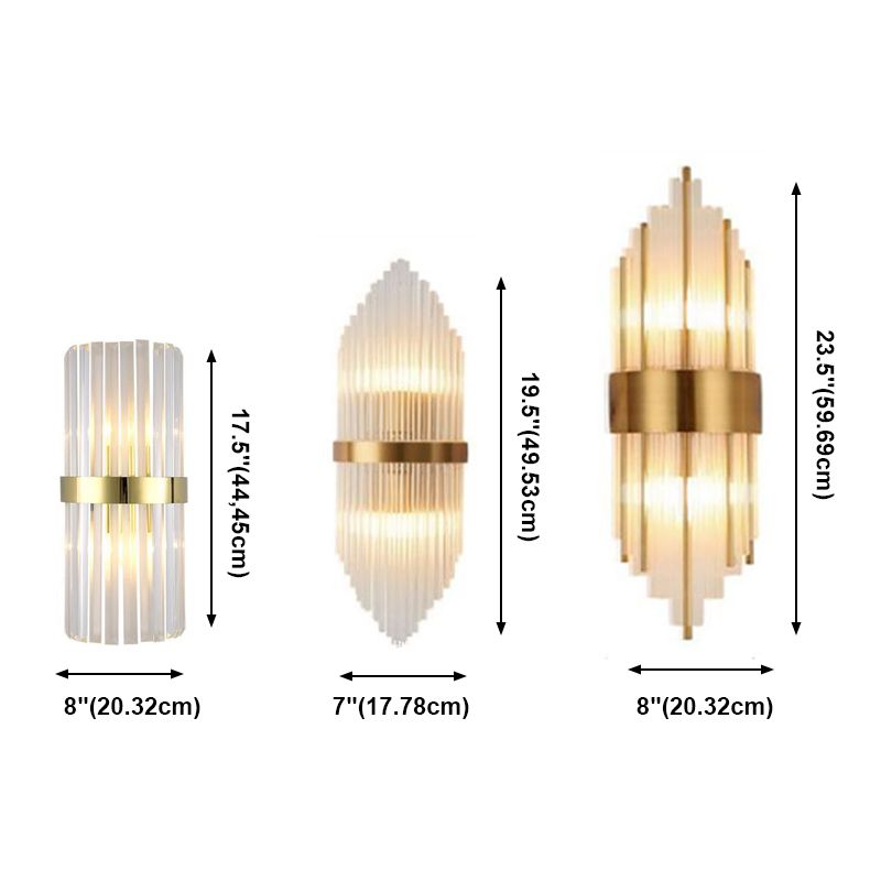 Geometrischer Schatten 2-Lights Wandleuchten Moderner Kristallwandmontageleuchte in Gold