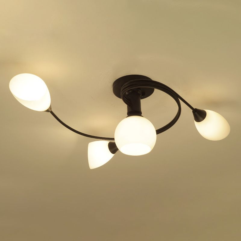 Glass Geometric Flush Mount Lights Contemporary Style Multi Lights Flush Ceiling Light