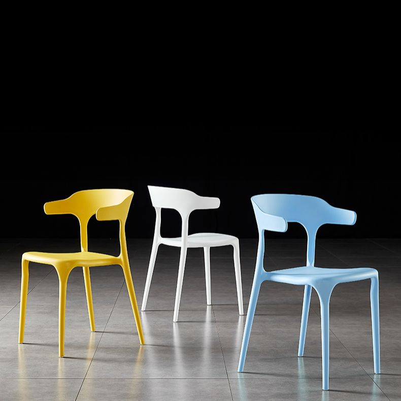 Contemporary Side Chair Stacking Dining Colorful Plastic Armless Chairs for Dining Room