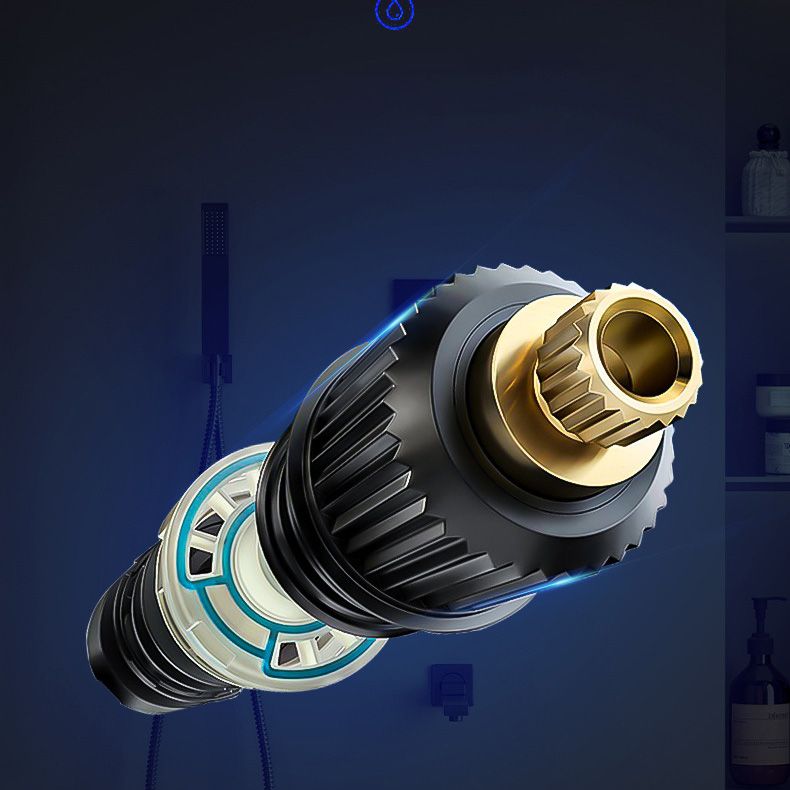 Modern Pressure Balanced Diverter Valve Shower Faucet Metal Shower System on Wall