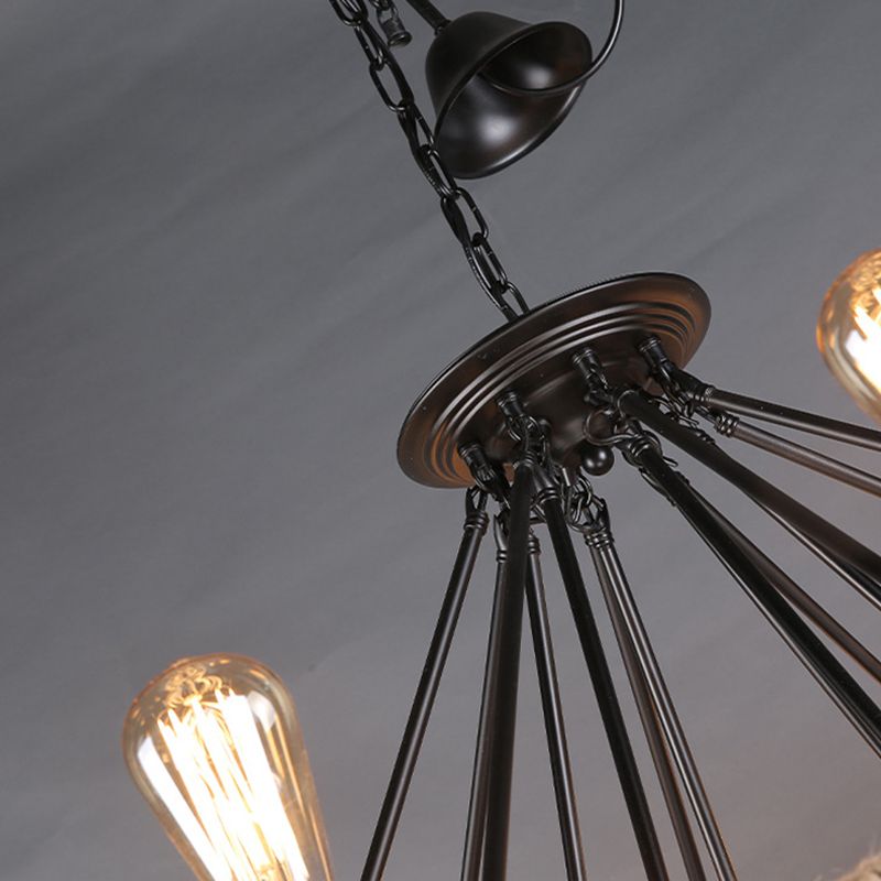 Industrial Hanging Lamp Kit Wheel Rope Pendant Lighting Fixtures for Bar