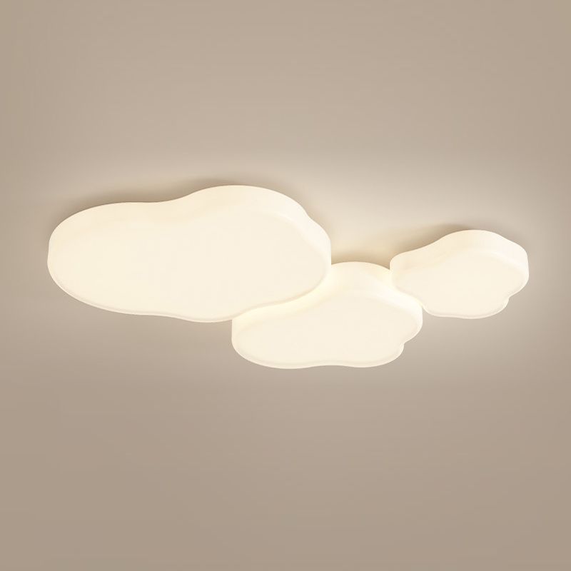 Contemporary Flush Mount Ceiling Light White Flush Lighting for Living Room