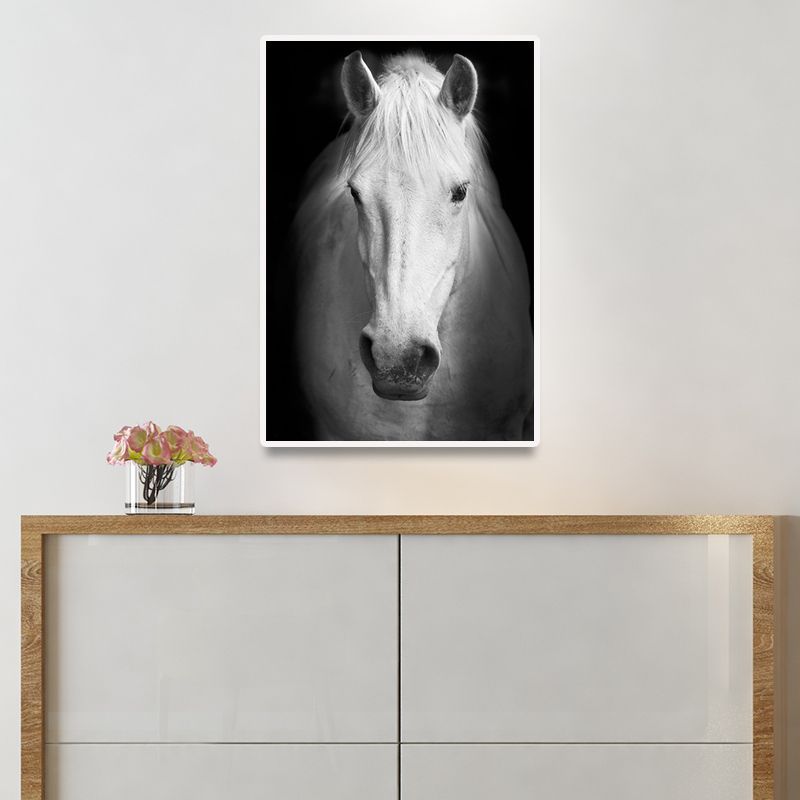 Horse Head Wall Art Decor Textured Surface Modernist House Interior Canvas Print