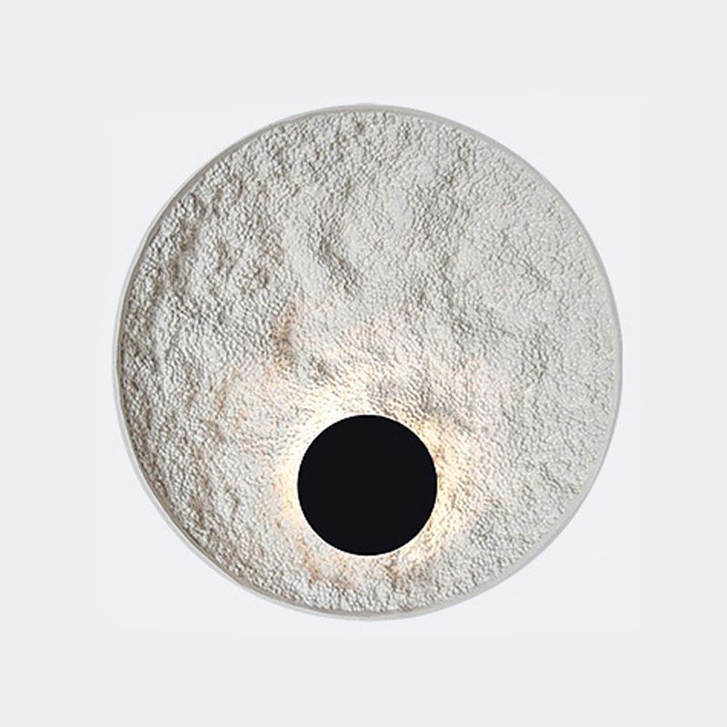 Single Matte White Wall Mounted Sconce LED Round Wall Light for Living Room