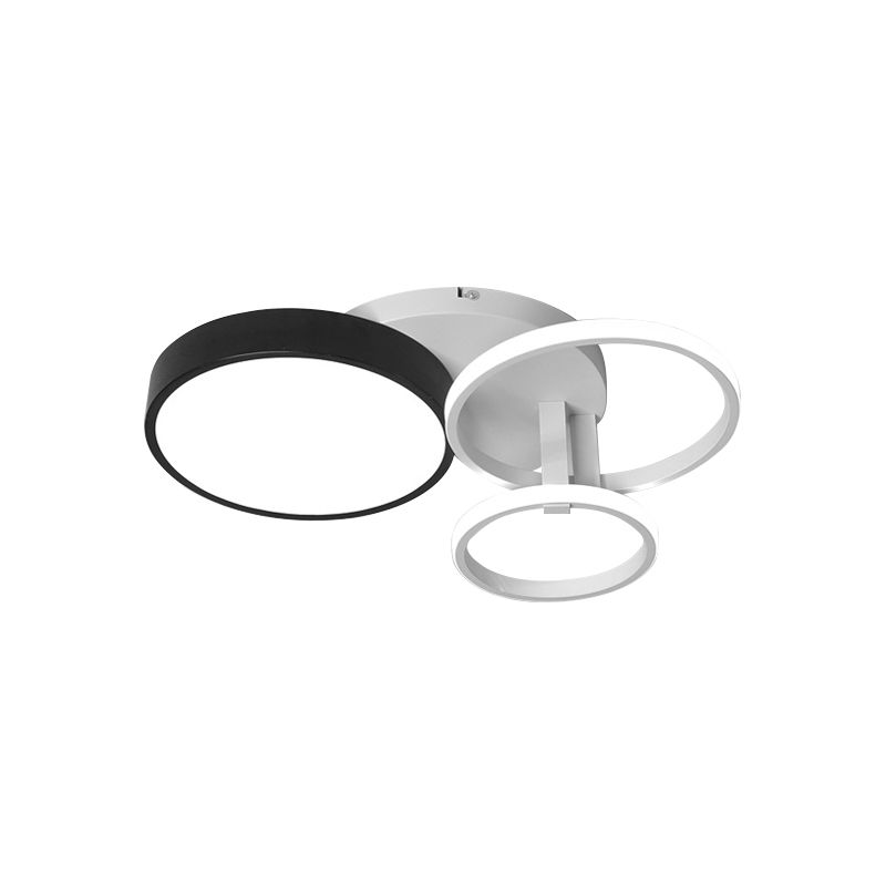 Circolare Living Room Massimale Montato Luce Acrilico 3/5 Luci Moderne Elegante Chiusura a Ceiling Light in Nero