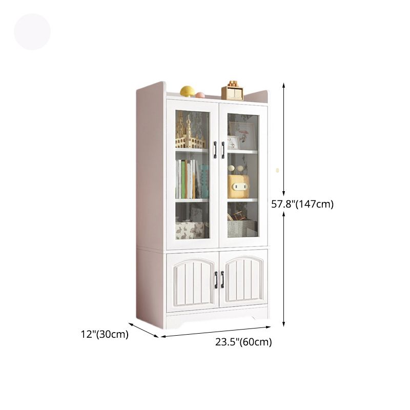 Modern Style Bookcase Wood Closed Back Standard Bookshelf with Door for Home Office