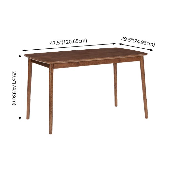Modern Style Rectangle Dining Room Table Set Solid Wood Top Dinette Set with 4 Legs Table