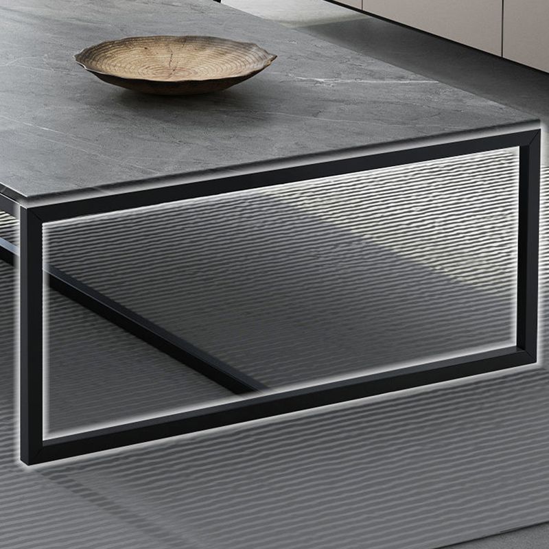 Trestle Type/frame Base Rectangular Slate Table Board Glam Style Coffee Table