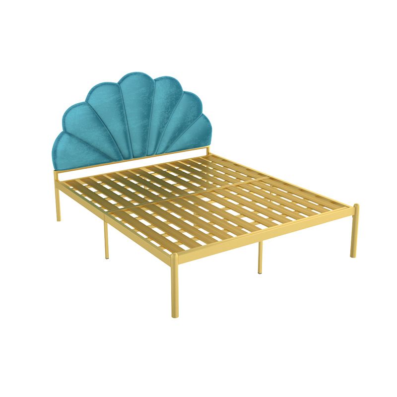 Glam Style Metal Panel Standard Bed with Arched Headboard for Bedroom