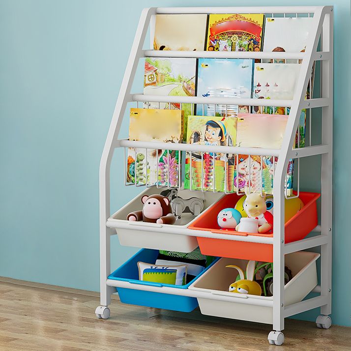 11.81"W Bookshelf Contemporary Style Bookcase for Home Study Room with Casters