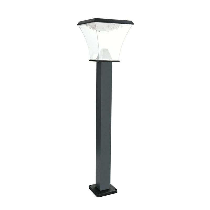 Pagoda Shaped Outdoor Lawn Light Plastic Minimalist Solar LED Ground Light in Black