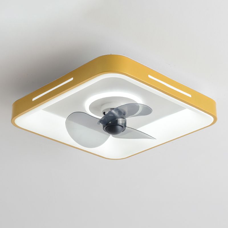 Metal Geometric Ceiling Fan Lights Modern Style 2 Lights LED Flush Light
