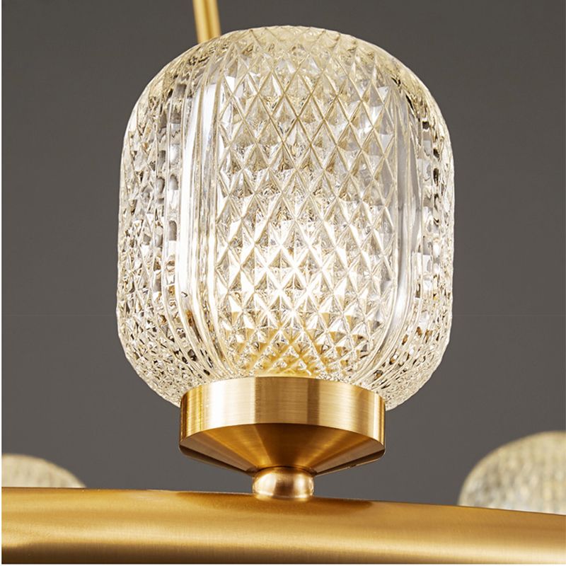 Wagenrad-Kronleuchter-Beleuchtung moderne Multi-Head-Suspensionslicht mit klarem Glasschatten