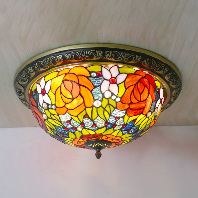 Multi Color Flush Mount Light Vintage Lush Mount Ceiling Light