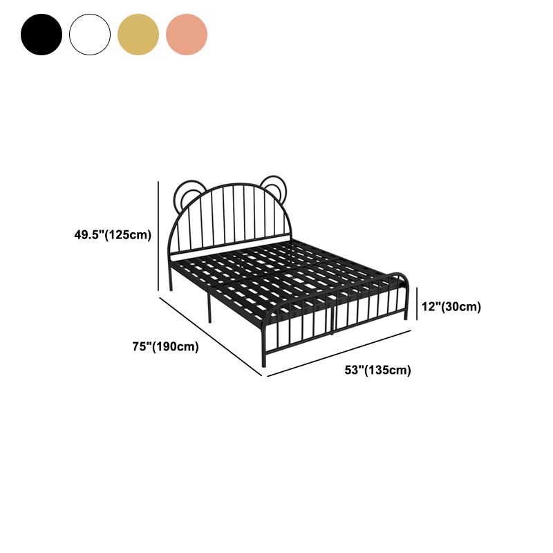 Contemporary Metal Arched Standard Bed with Open-Frame Headboard