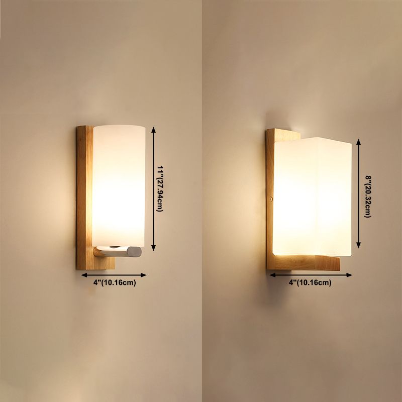 Bedroom Modern Minimalism Sconce Light Solid Wood One Head Wall Mounted Lighting Fixture