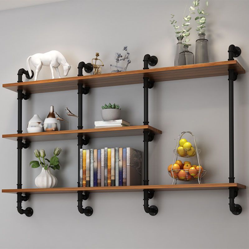 Industrial Engineered Wood Bookcase Closed Back Floating Bookshelf