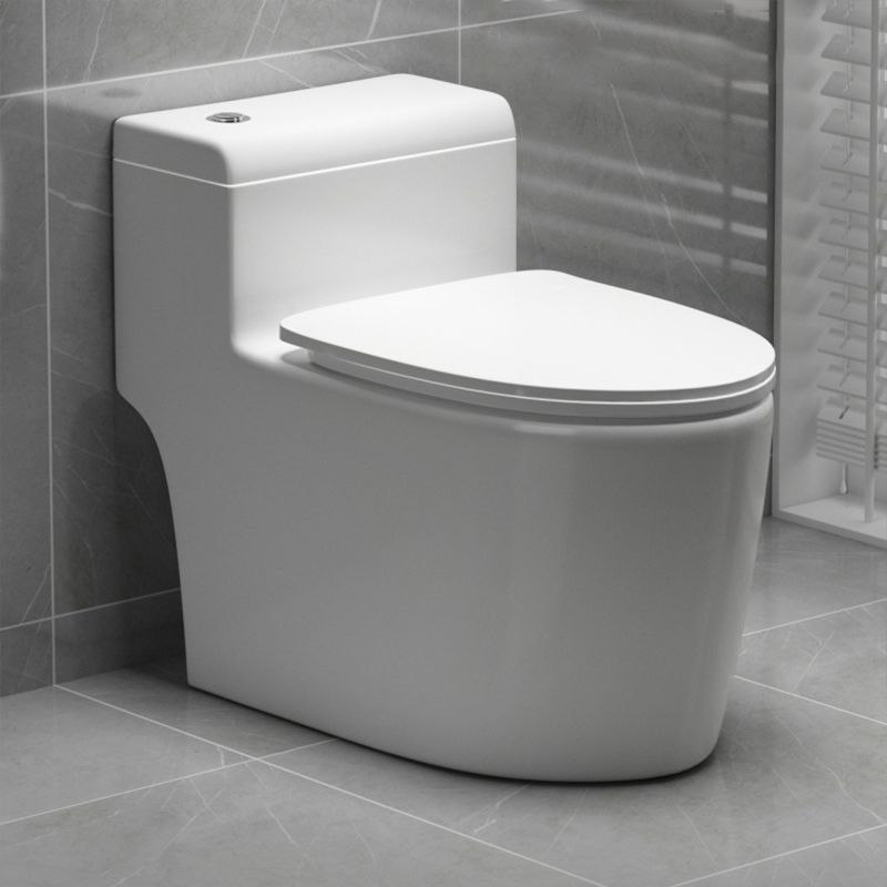 Contemporary Ceramic Floor Mounted Toilet Indoor All-In-One Toilet Bowl
