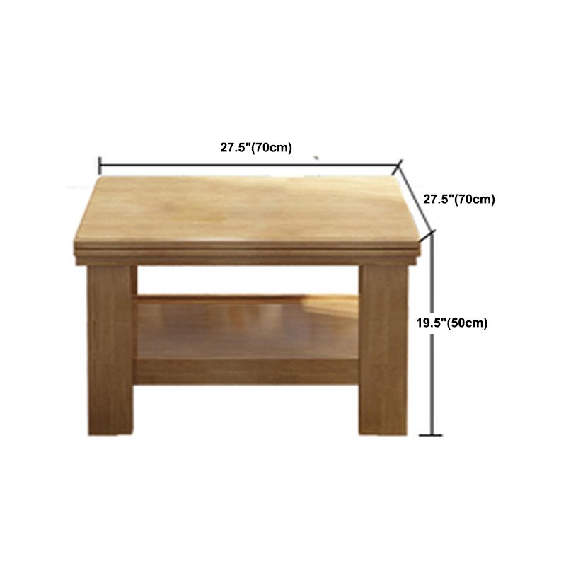 Scandinavian Solid Wood 4 Legs Coffee Cocktail Table with Shelf/Drawers