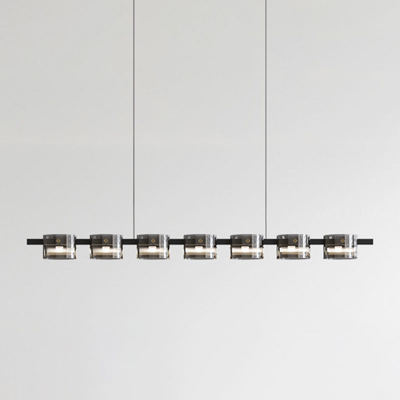 Hanging Lamp Modern Island Chandelier Lights in Black Finish for Dining Room