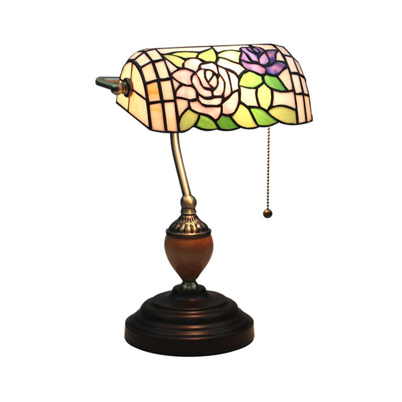 Tachage de vitraux Rose / Plum Blossom / Lotus Nightstand Lampe Tiffany Style Table de la tête de tête simple pour chambre à coucher