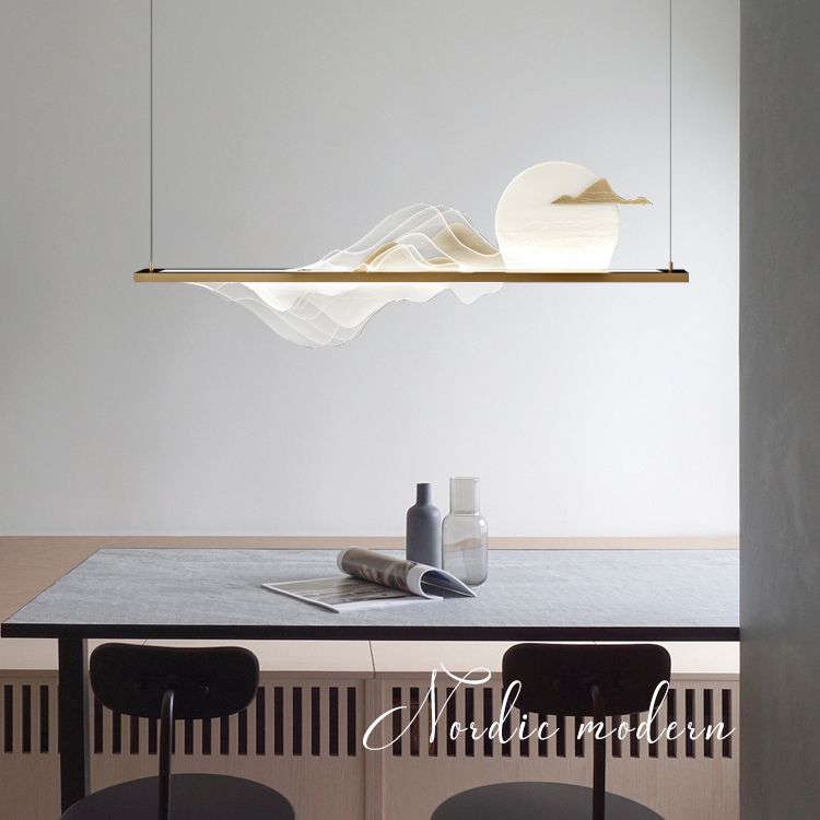 Luces colgantes colgantes de metal lámparas colgantes lineales modernas para el comedor