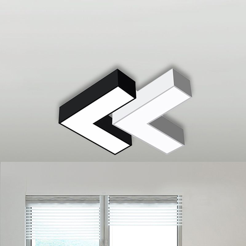 Arrow Metal Flush Mount Modern 10"/14" Wide Led White/Black Flush Ceiling Light for Office with Opaline Diffuser