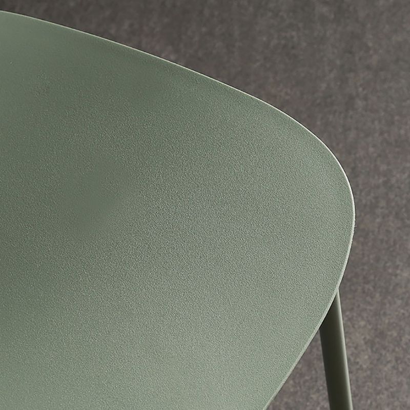 Industrial Armless Kitchen Chair Plastic Open Back Side Indoor Chair with Metal Base