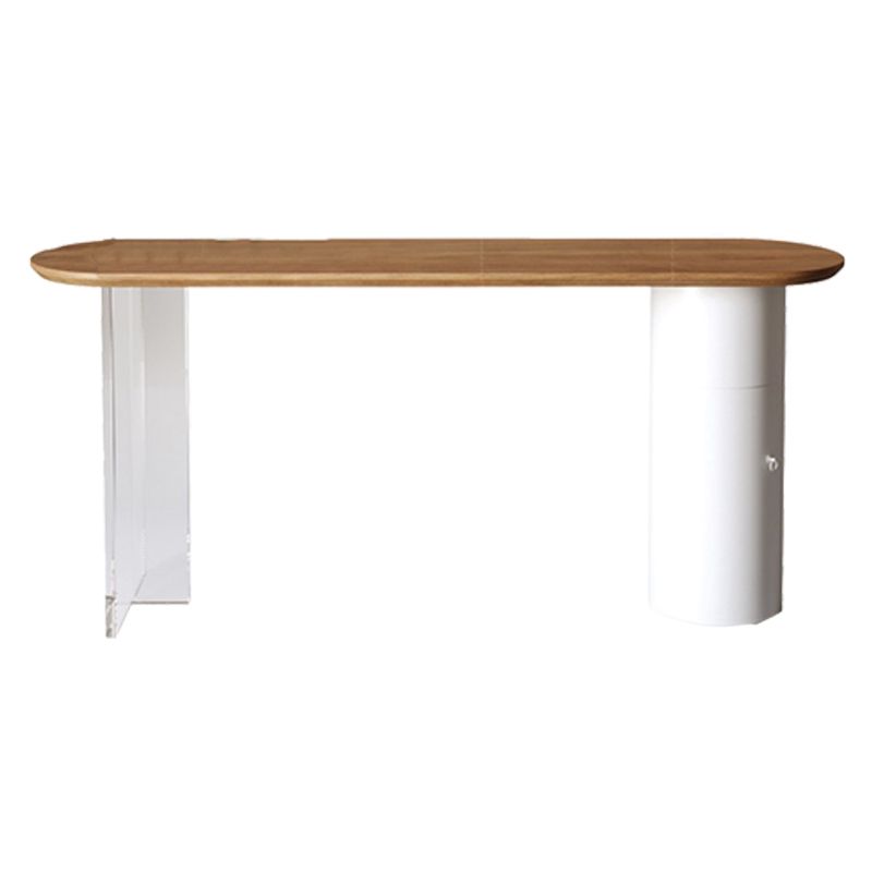 Modern Style Oval Bar Table 1/2/5 Pieces Wood Bar Table Set for Kitchen