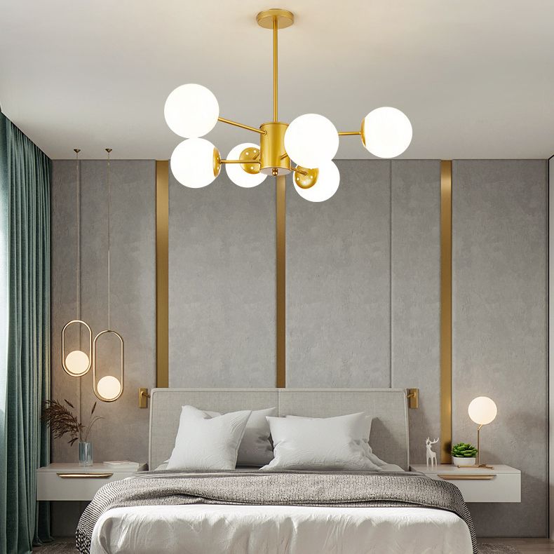 Globe Chandelier Light Fixture Modern Style Glass Pendant Lamp for Restaurant