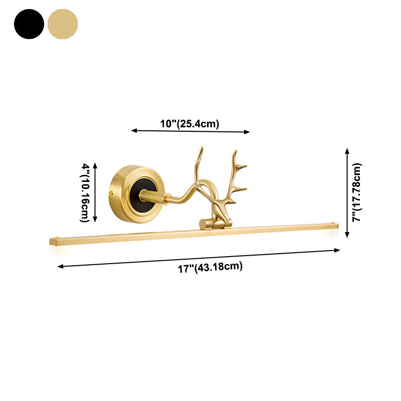 Accensione da parete a forma lineare Metal in stile postmoderno 1 lampada con doccia per doccia per doccia