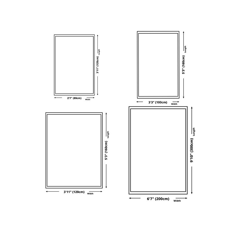 Green Graphic Rug Polyester Magnificent Rug Washable Rug for Living Room