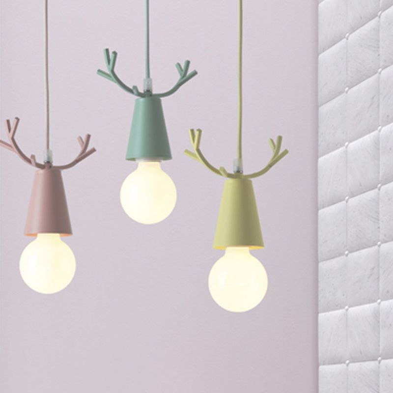 Antlers Metal Hanging Light Fixtures Modern Shop Pendant Light with 1 Light