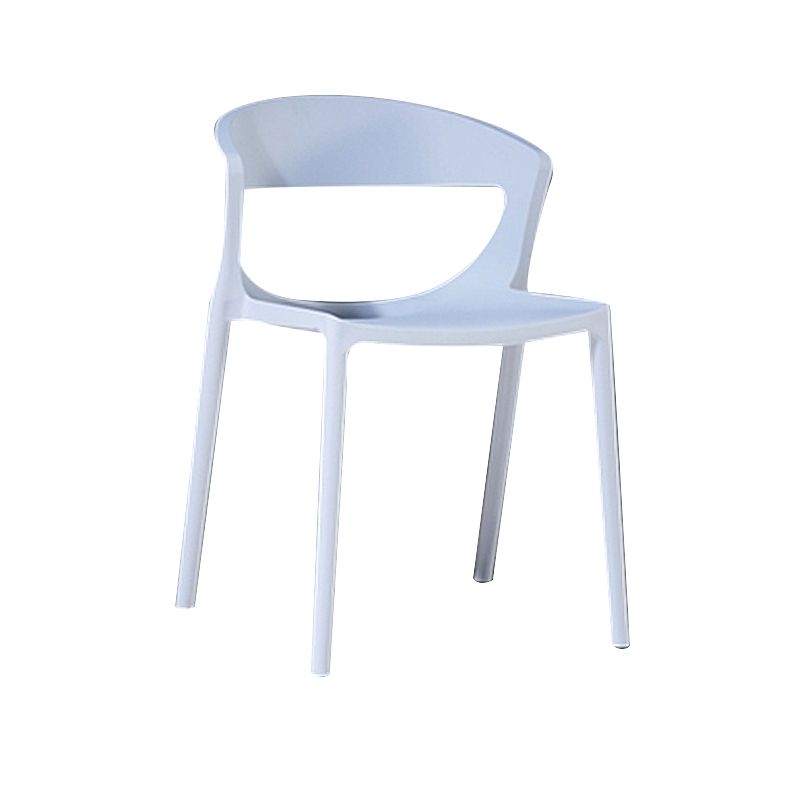Silla de comedor de plástico de estilo contemporáneo, sillas laterales sin brazos para cocina