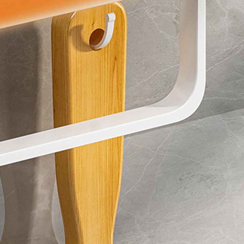 Contemporary Bathroom Accessory Set Metal Bath Shelf in White