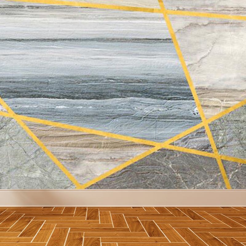 Pastel Color Graphic Mural Decal Moisture Resistant Modern Bathroom Wall Covering