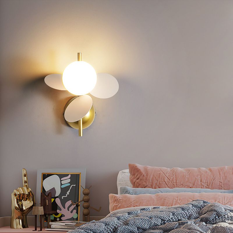 Macaron Ball Shade Wall Sconce Metal 1 Light Sconces for Bedroom