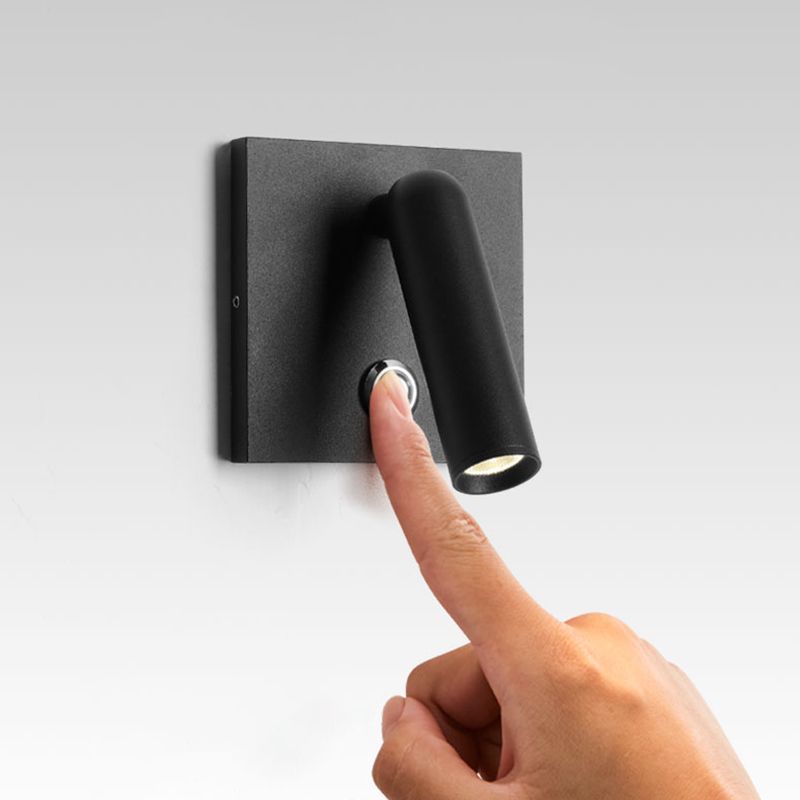Modern Simple Wall Light Square Shape Wall Lamp with Aluminum Shade for Bedroom