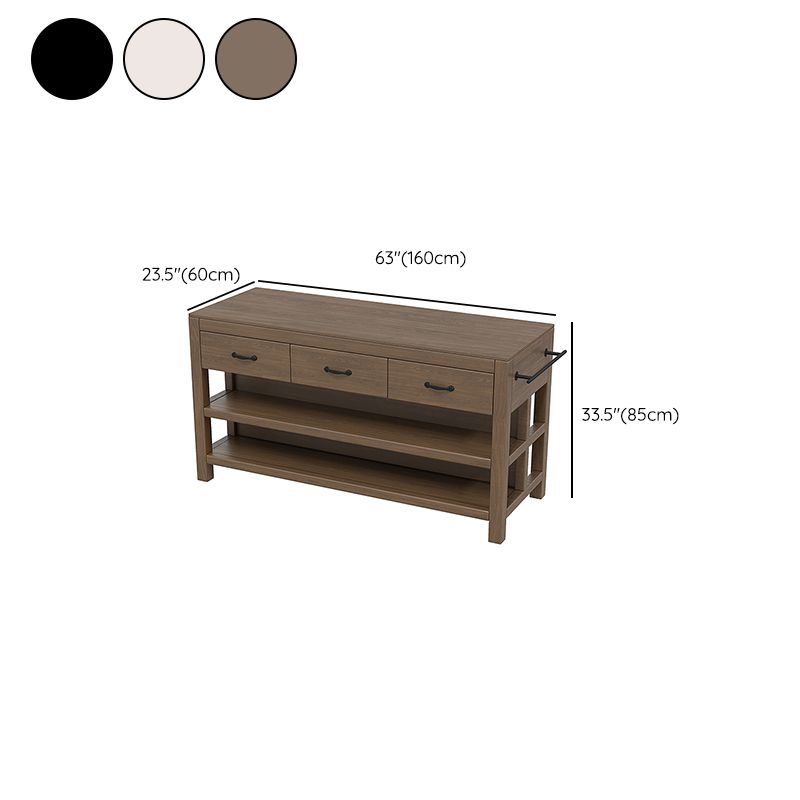 Modern Pine Solid Wood Rectangle Island Table for Kitchen Dining Room