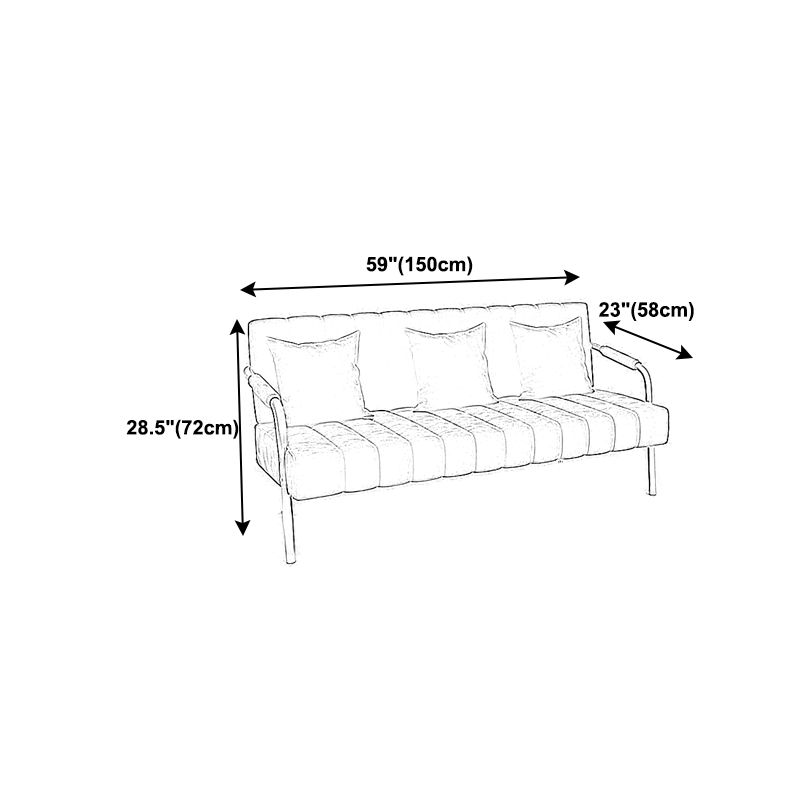 Contemporary Glam Gold Frame Sofa with Sewn Pillow Back for Bonus Room