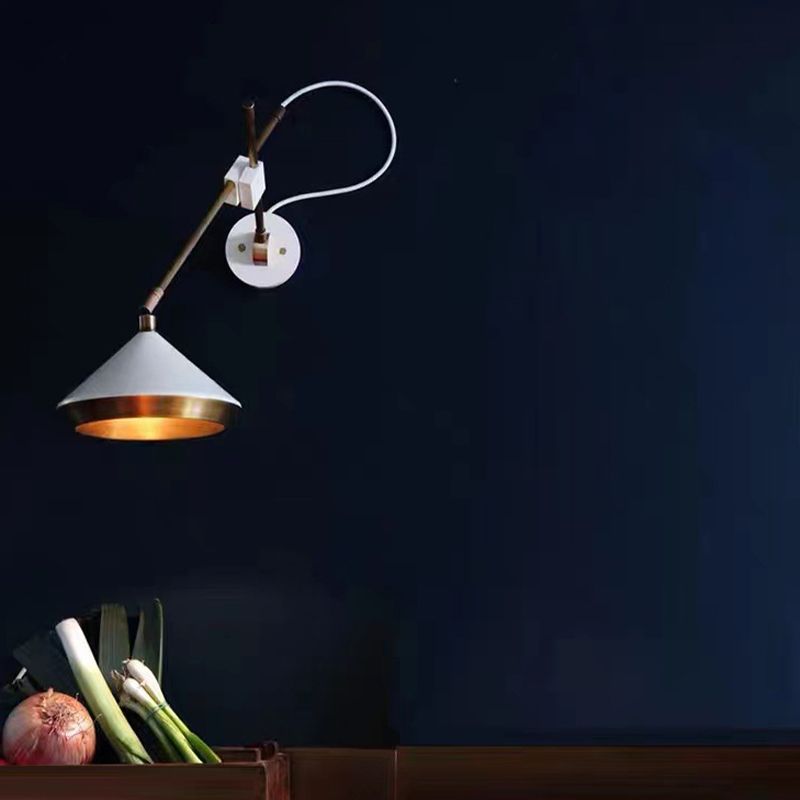 Postmodern Wall Light Fixture with Metallic Shade for Sitting Room