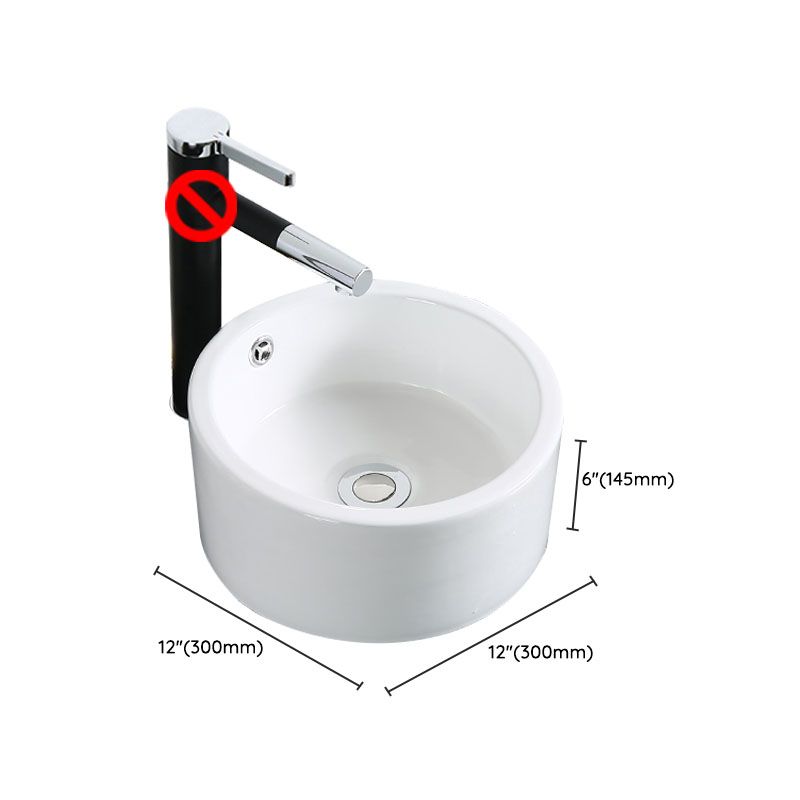 Modern Bathroom Sink Porcelain Rectangle Bathroom Sink in White(Not Including Faucet)